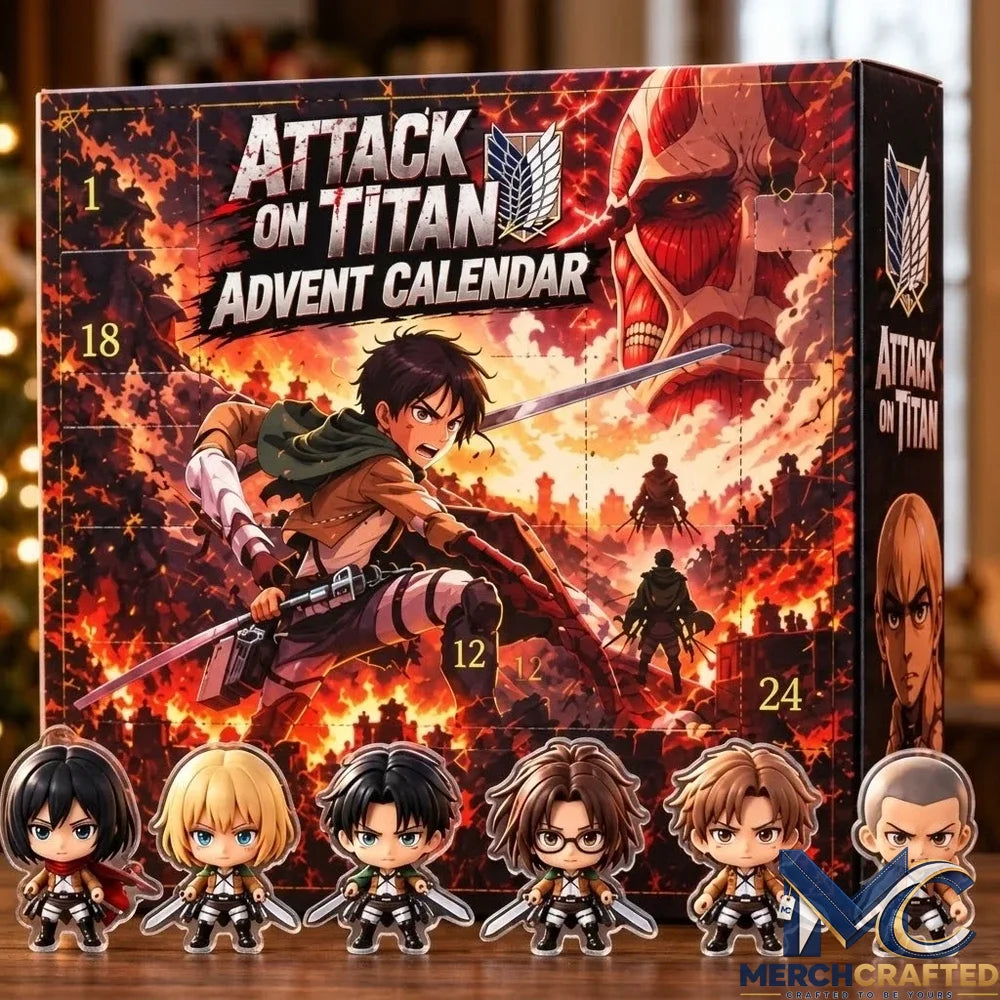Attack on Titan Advent Calendar 24 Day Anime Character Surprise Figures Christmas Gift for Fans
