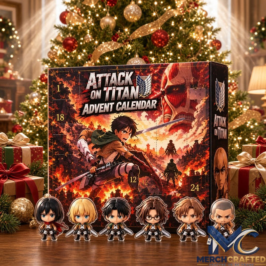Attack on Titan Anime 24 Day Christmas Advent Calendar with Collectible Character Figures Gift Set