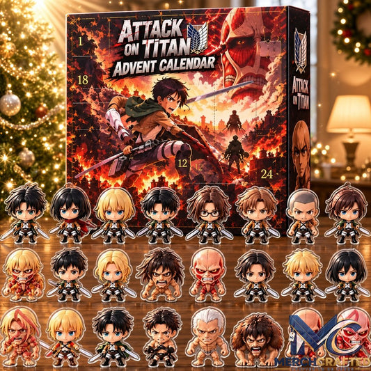 Attack on Titan Anime 24 Day Christmas Advent Calendar with Collectible Character Figures Gift Set