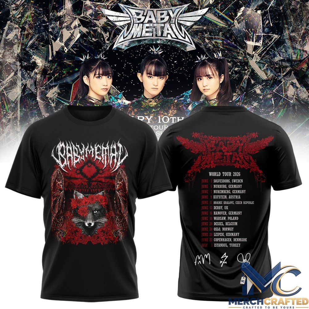 BABYMETAL World Tour 2026 T-Shirt Band Concert Merch Tee
