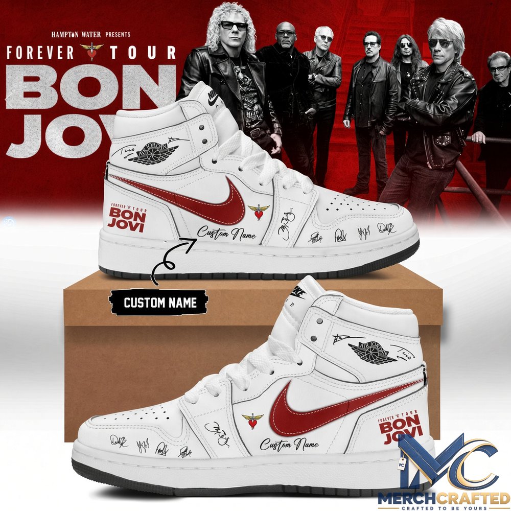 BON JOVI “Forever Tour” Signature White Limited Edition AJ1 Shoes