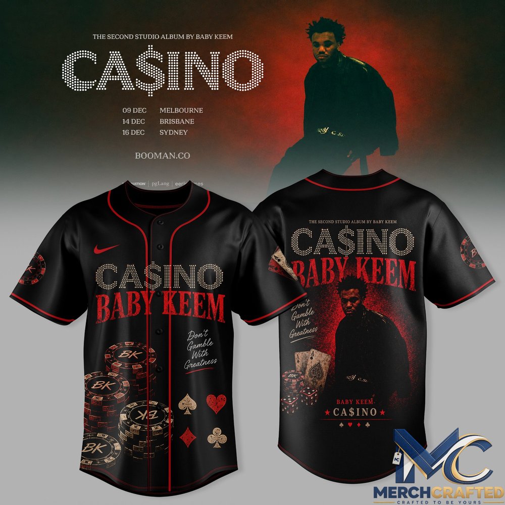 Baby Keem – Ca$ino 2026 Tour Baseball Jersey