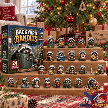 Backyard Bandits Advent Calendar – 24 Days of Tiny Trouble Raccoon Figurines Countdown