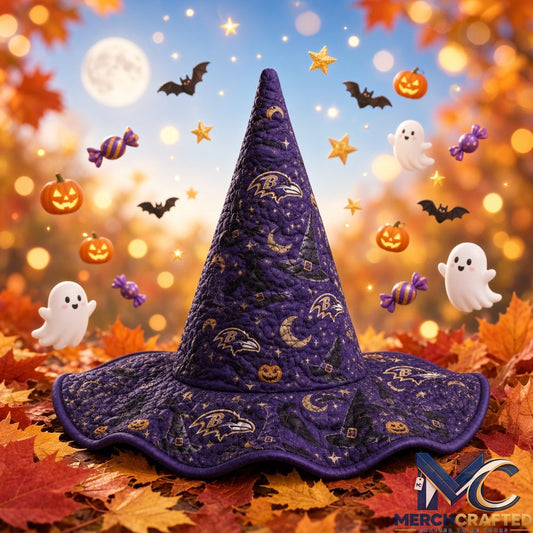 Baltimore Ravens Football Halloween 2026 Purple Quilted Witch Hat Costume Hat