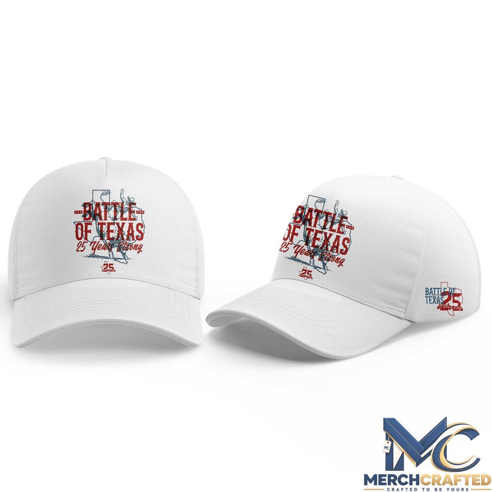 Battle of Texas 25 Years Strong White Baseball Cap