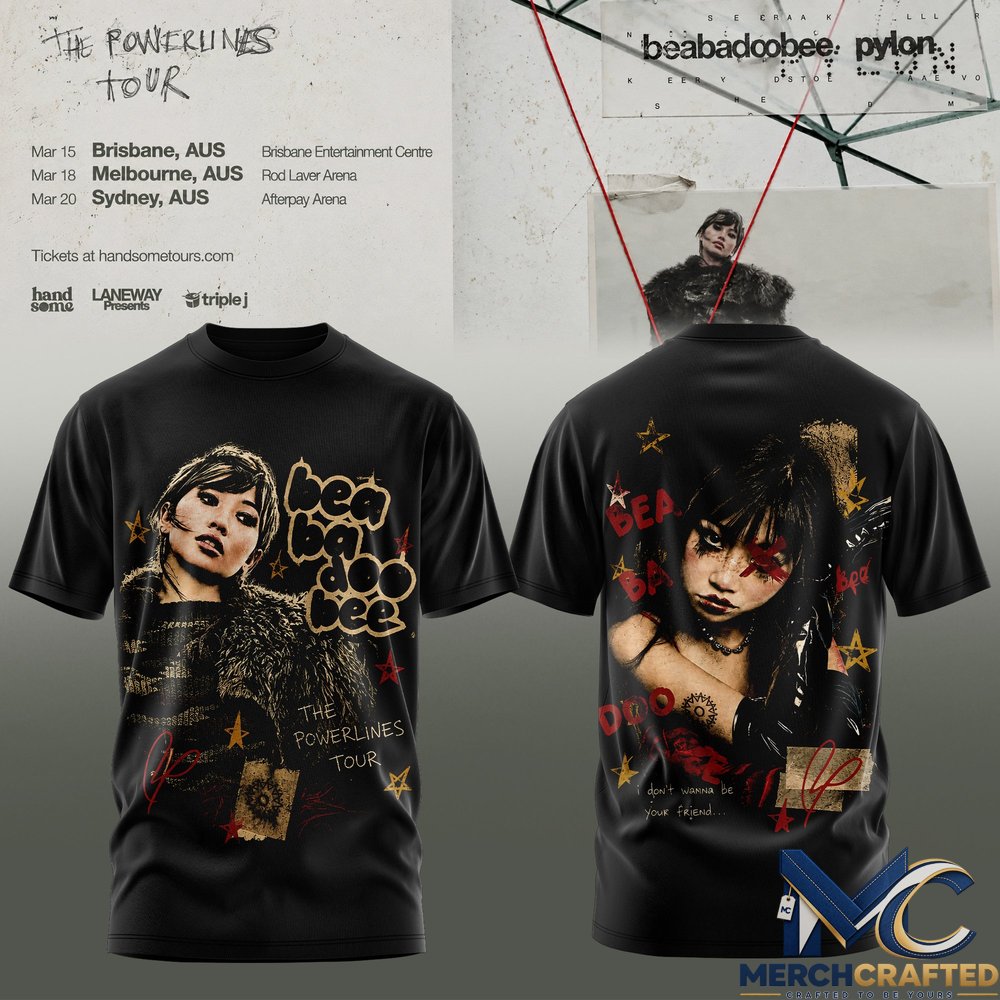 Beabadoobee The Powerlines Tour 2026 Portrait Graphic Tee