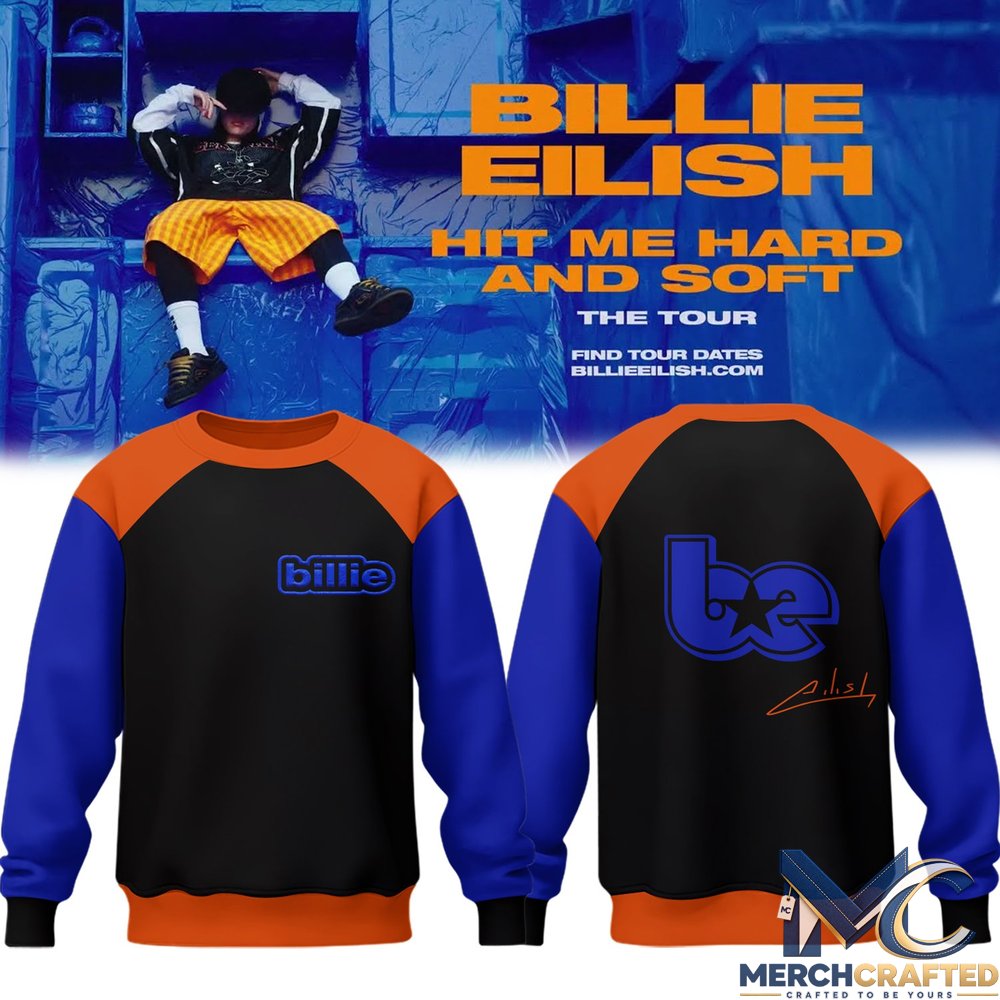 Billie Eilish Hit Me Hard and Soft The Tour 2026 Colorblock Crewneck Sweatshirt