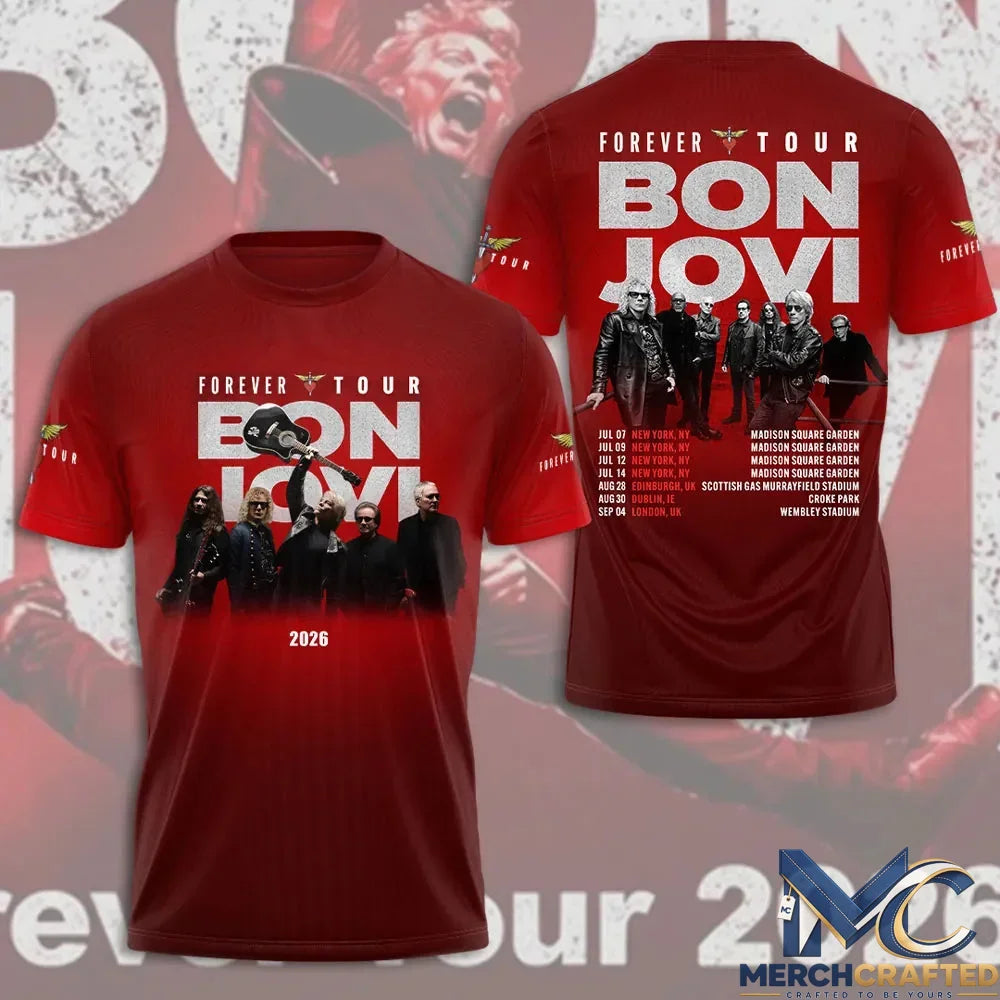 Bon Jovi Forever Tour 2026 Limited Edition T-Shirt – Band Photo Collection