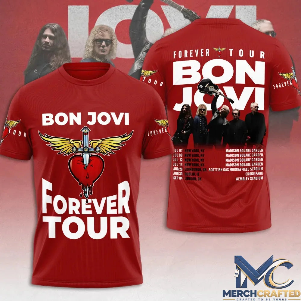 Bon Jovi Forever Tour 2026 Limited Edition T-Shirt – Heart Logo Collection