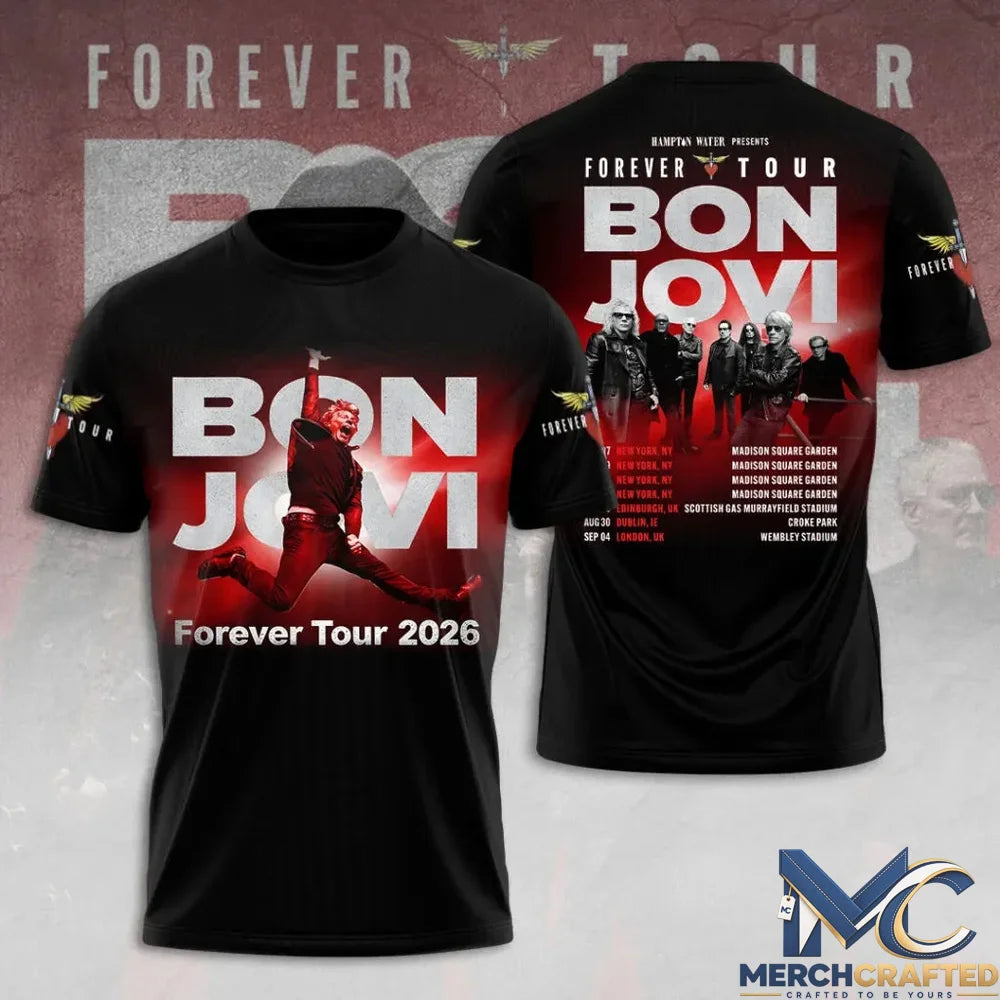 Bon Jovi Forever Tour 2026 Limited Edition T-Shirt – Jumping Pose Collection