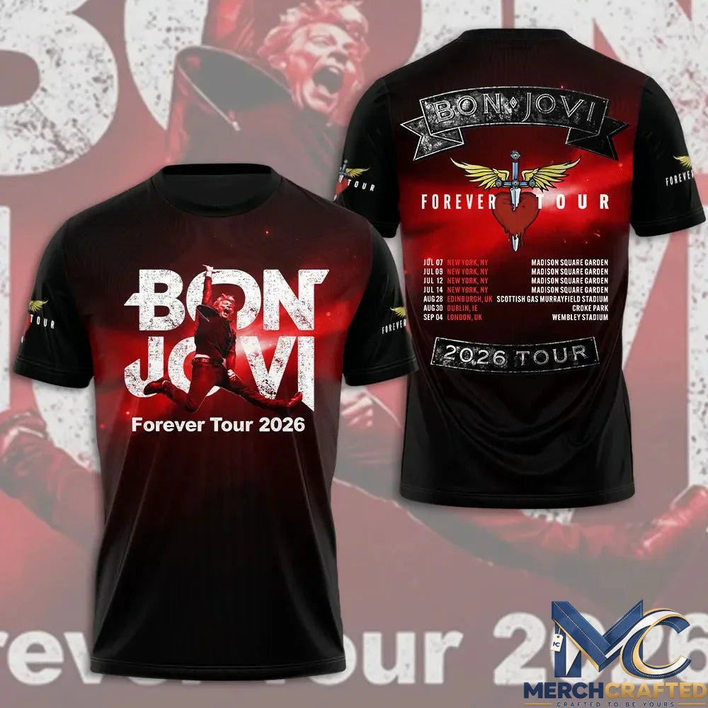 Bon Jovi Forever Tour 2026 Limited Edition T-Shirt – Stage Jump Collection
