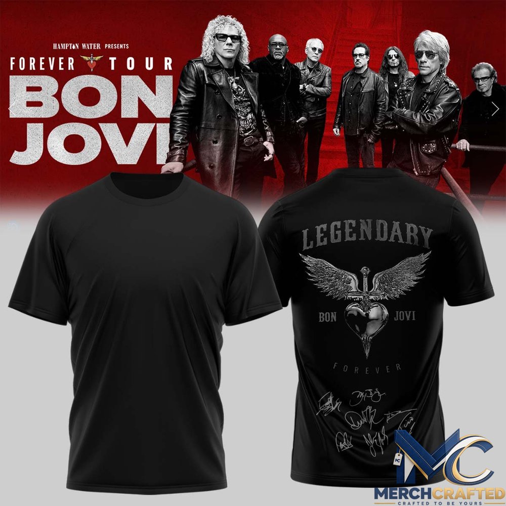 Bon Jovi Forever Tour Signature Collection Limited Edition T-Shirt – Legendary Back Print