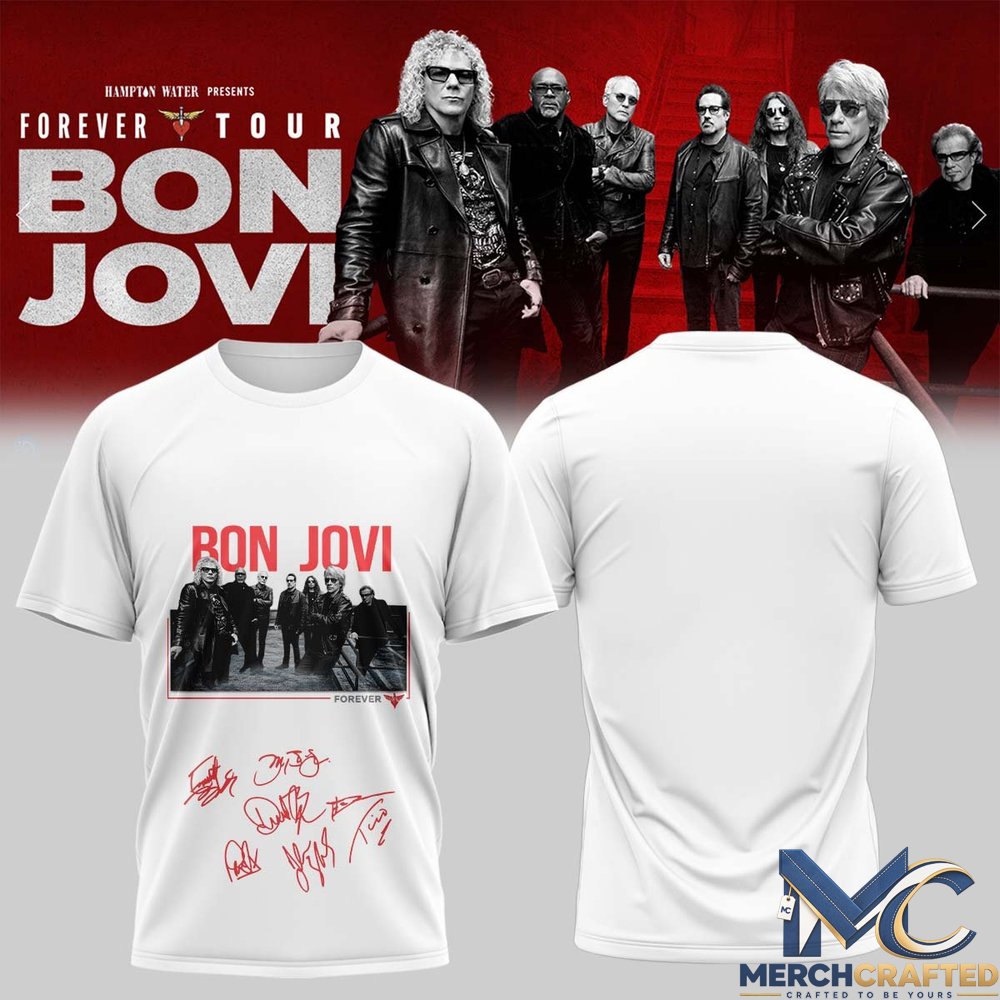 Bon Jovi Forever Tour Signature Collection Limited Edition T-Shirt – White Photo Edition