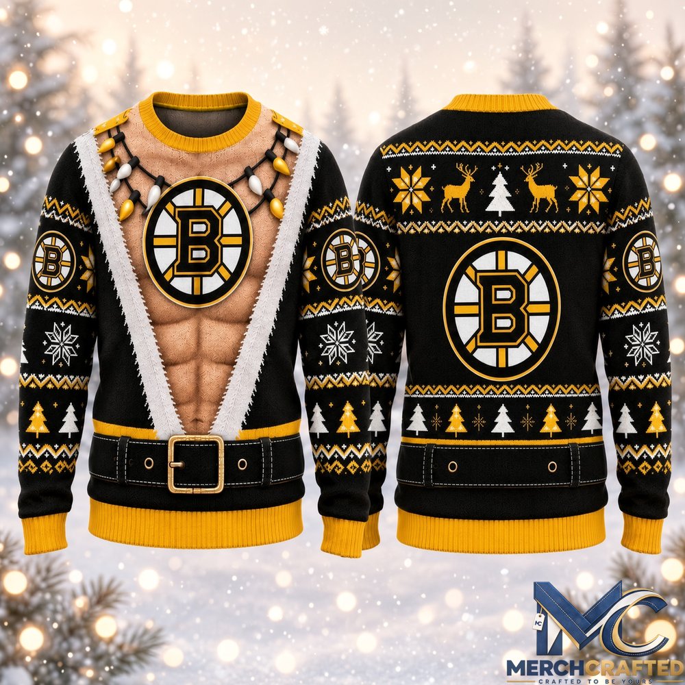 Boston Bruins Funny Body 2026 Ugly Christmas Sweater  Hockey Christmas Graphic Sweater for Bruins Fans