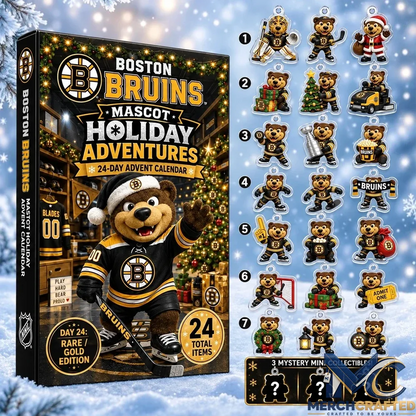 Boston Bruins Mascot Advent Calendar 24 Day Hockey Christmas Countdown Collectible Gift for Fans