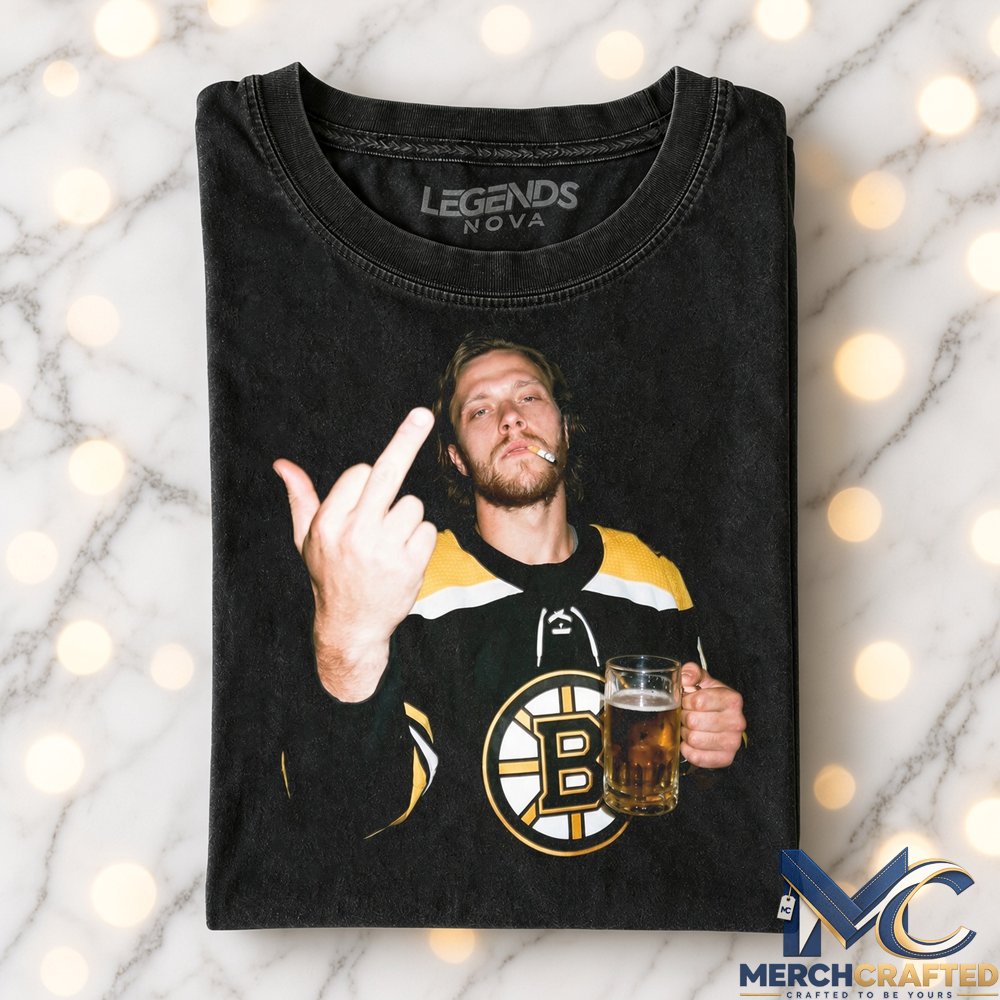 Boston Bruins x David Pastrnak Drinking Middle Finger Tee