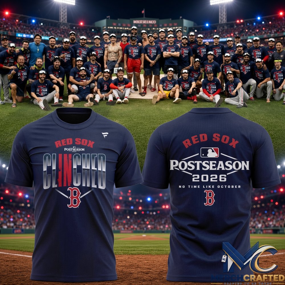 Boston Red Sox 2026 Postseason Clinched T-Shirt – Navy Baseball Tee