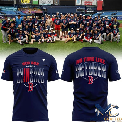 Boston Red Sox Postseason 2026 T-Shirt No Time Like October Clinched Tee
