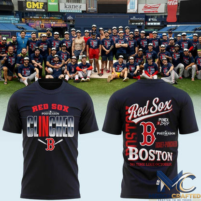 Boston Red Sox Postseason 2026 T-Shirt No Time Like October Clinched Tee