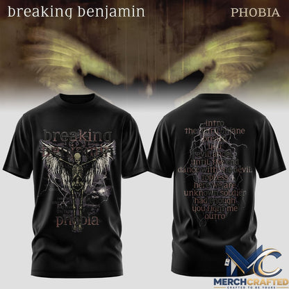 Breaking Benjamin Phobia 20 Years T-Shirt 2026 Fall Tour Band Merch Tee