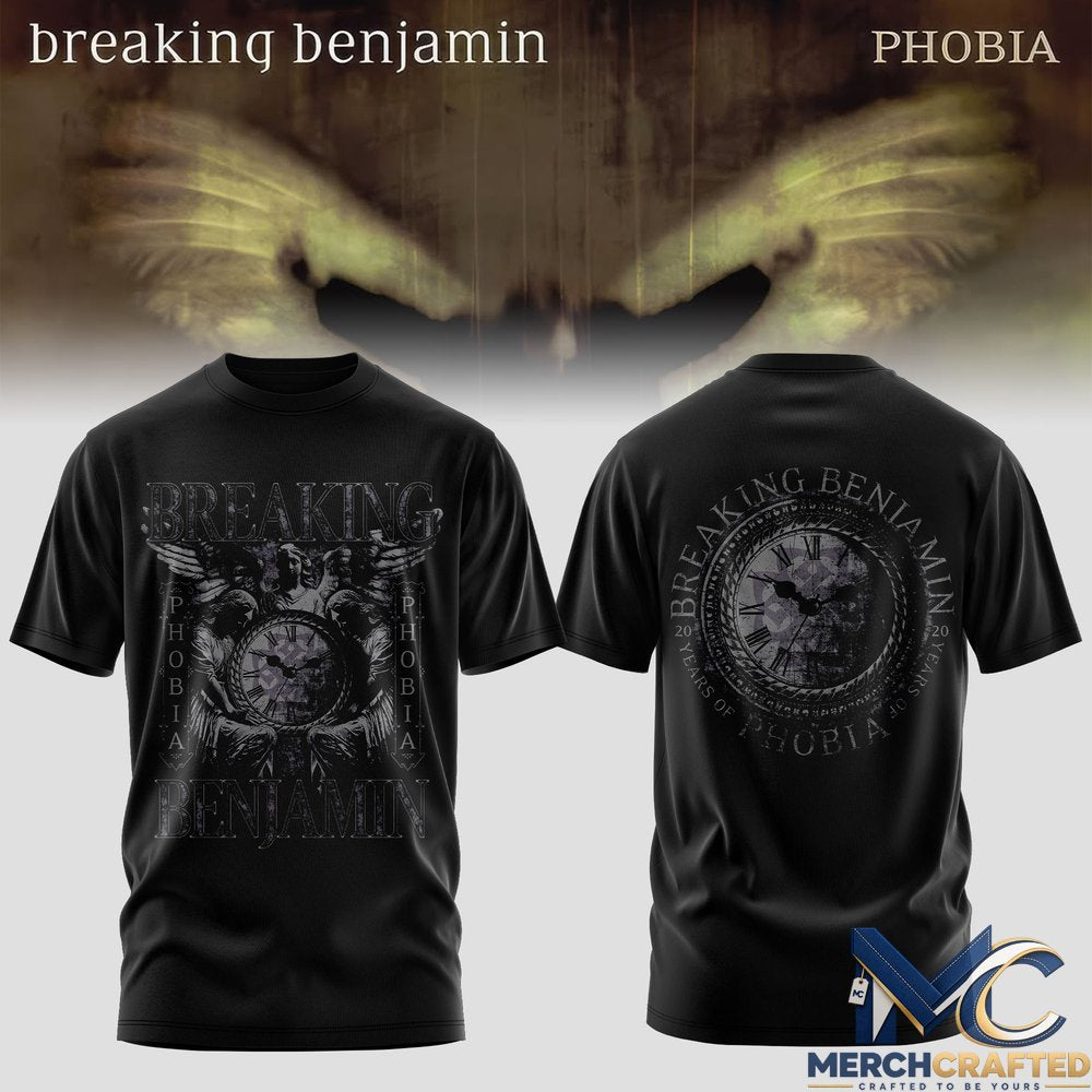 Breaking Benjamin Phobia 20 Years T-Shirt 2026 Fall Tour Band Merch Tee