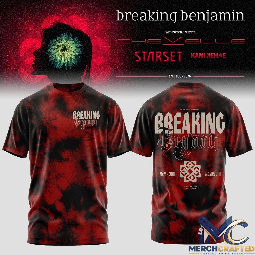 Breaking Benjamin Phobia 20 Years T-Shirt 2026 Fall Tour Band Merch Tee