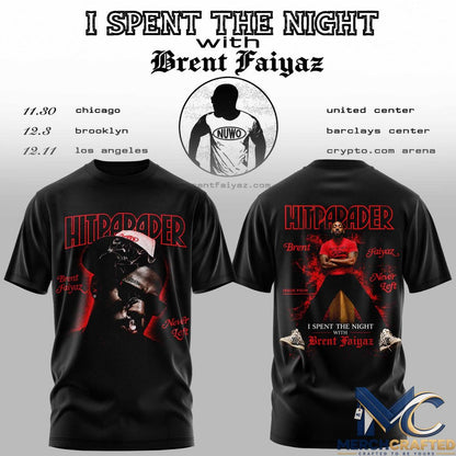Brent Faiyaz I Spent The Night Tour 2026 T-Shirt Concert Merch Tee