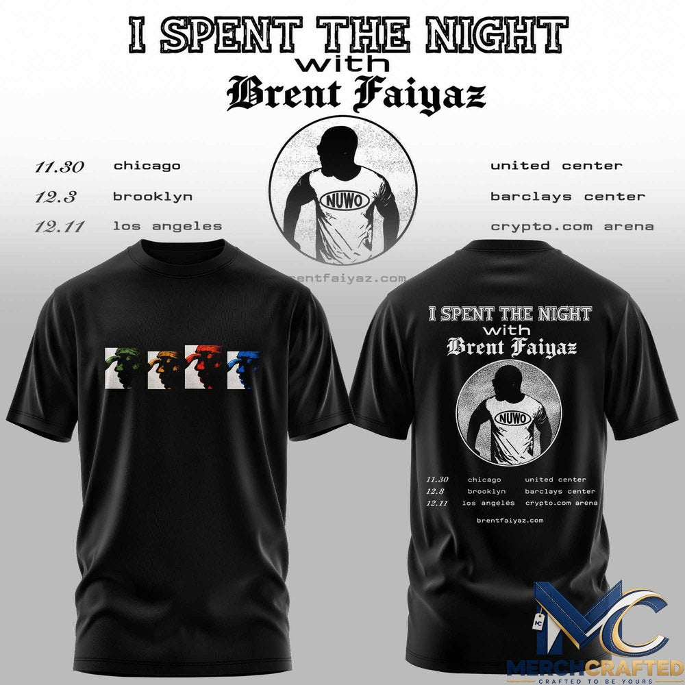Brent Faiyaz I Spent The Night Tour 2026 T-Shirt Concert Merch Tee