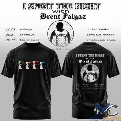 Brent Faiyaz I Spent The Night Tour 2026 T-Shirt Concert Merch Tee