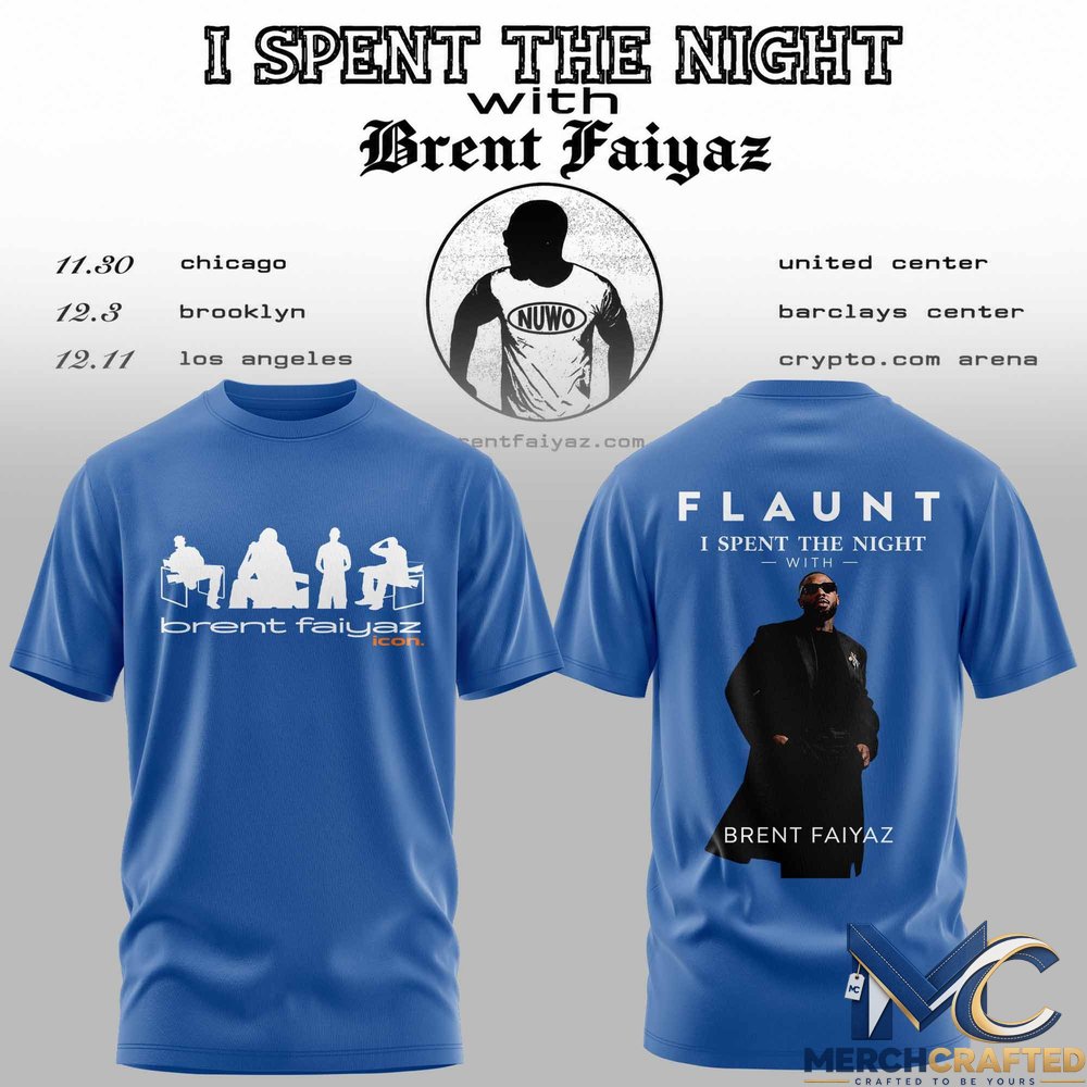 Brent Faiyaz I Spent The Night Tour 2026 T-Shirt Concert Merch Tee