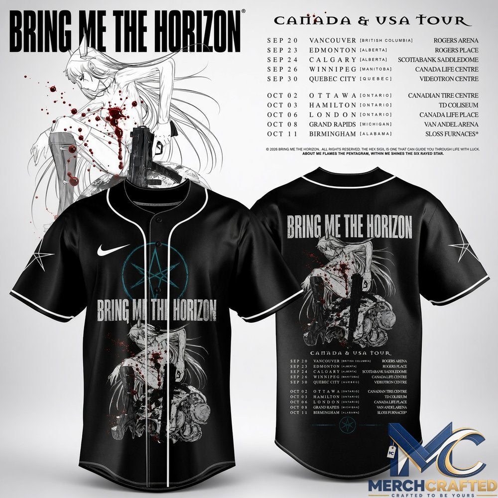 Bring Me The Horizon Canada USA Tour Baseball Jersey