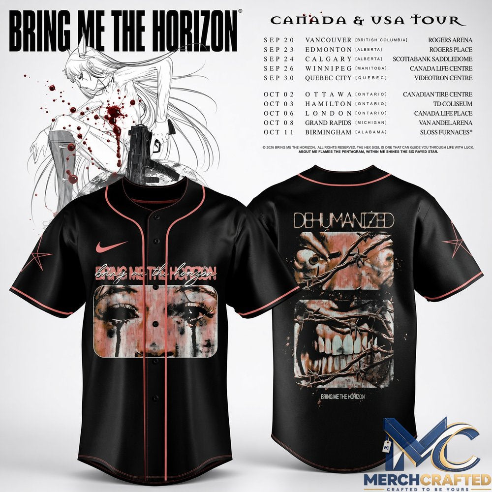 Bring Me The Horizon Canada USA Tour Baseball Jersey
