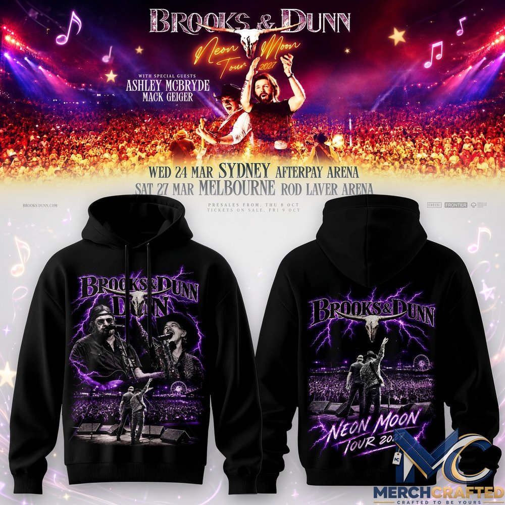 Brooks and Dunn Neon Moon Tour 2027 Hoodie Country Music Concert Graphic Sweatshirt