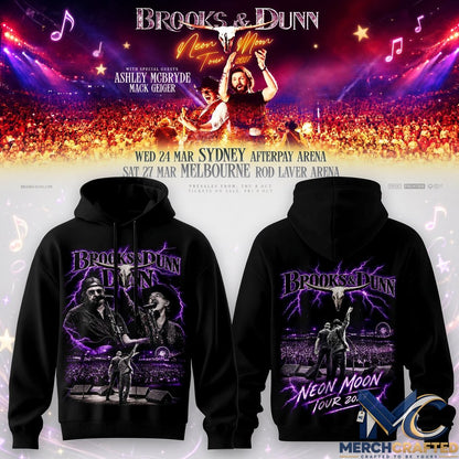 Brooks and Dunn Neon Moon Tour 2027 Hoodie Country Music Concert Graphic Sweatshirt