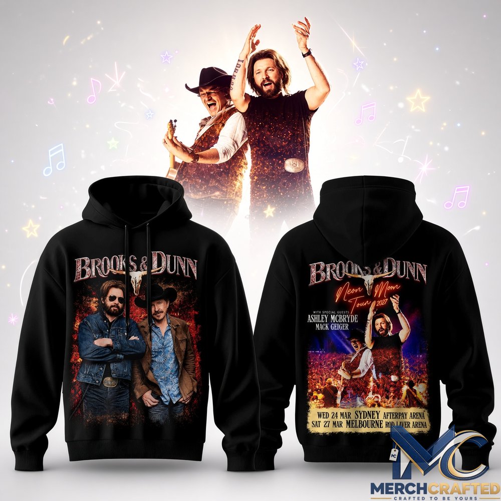 Brooks and Dunn Neon Moon Tour 2027 Hoodie Country Music Concert Graphic Sweatshirt
