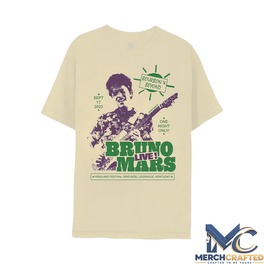 Bruno Mars Bourbon & Beyond 2023 Festival Tee – Cream Graphic T-Shirt