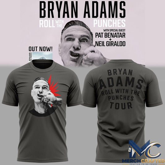 Bryan Adams Roll With The Punches Tour 2026 Punch Portrait T-Shirt