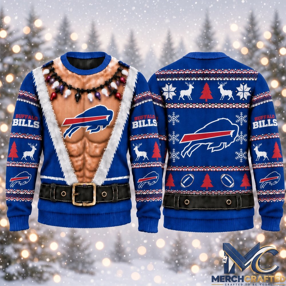 Buffalo Bills Funny Body 2026 Ugly Christmas Sweater  Football Christmas Graphic Sweater for Bills Fans