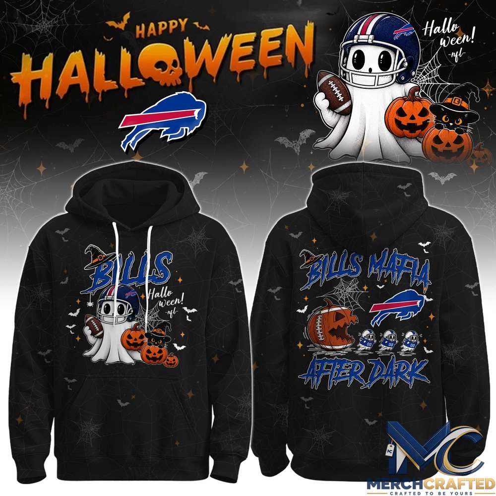 Buffalo Bills Halloween 2026 Bills Mafia After Dark Ghost Pumpkin 3D Hoodie