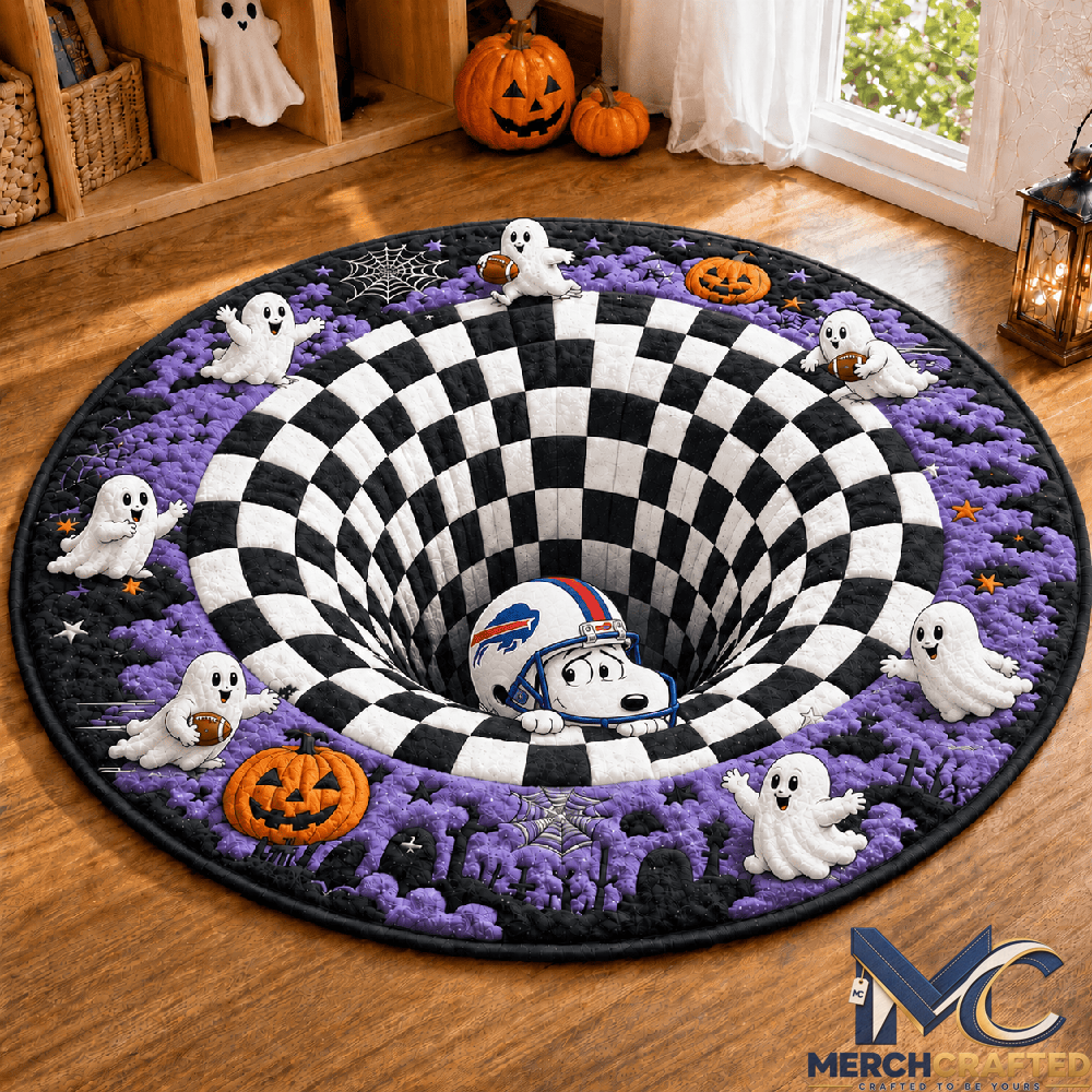 Buffalo Bills x Snoopy 2026 Halloween Limited Edition Quilted Round Rug