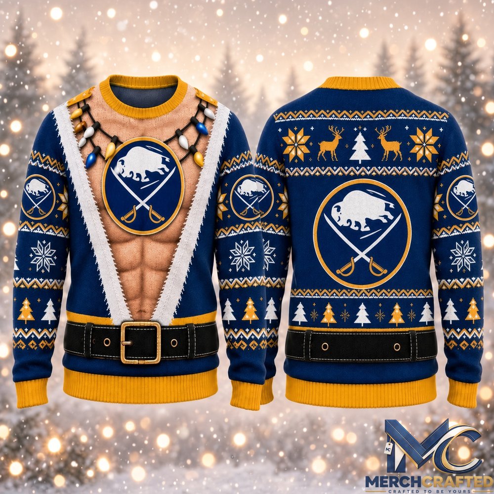 Buffalo Sabres Funny Body 2026 Ugly Christmas Sweater  Hockey Christmas Graphic Sweater for Sabres Fans