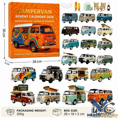 Campervan Advent Calendar 2026 – Holiday Road Trip 24 Collectible Mini Bus Models Limited Edition
