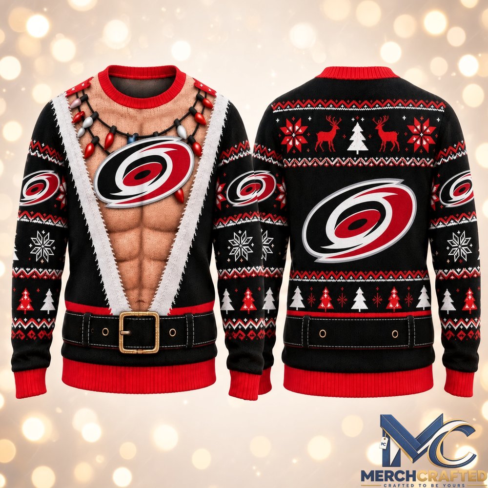 Carolina Hurricanes Funny Body 2026 Ugly Christmas Sweater  Hockey Christmas Graphic Sweater for Canes Fans