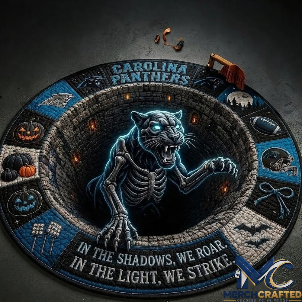 Carolina Panthers 2026 Monster Halloween Limited Edition Quilted Round Rug