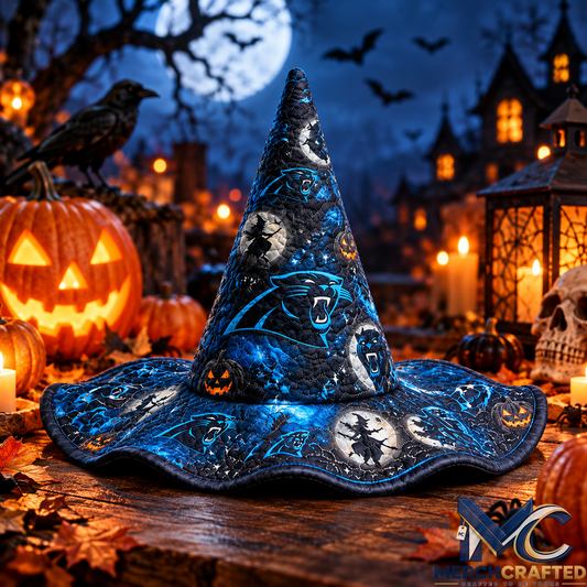 Carolina Panthers Halloween Witch Hat Quilted Football Fan Costume Hat