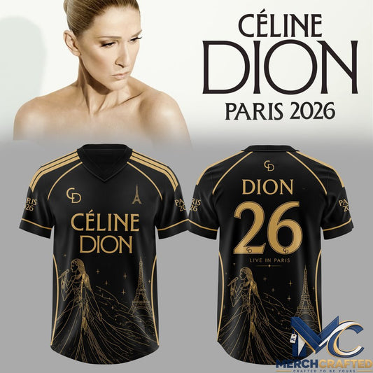 Céline Dion Live In Paris 2026 Midnight Elegance Football Jersey