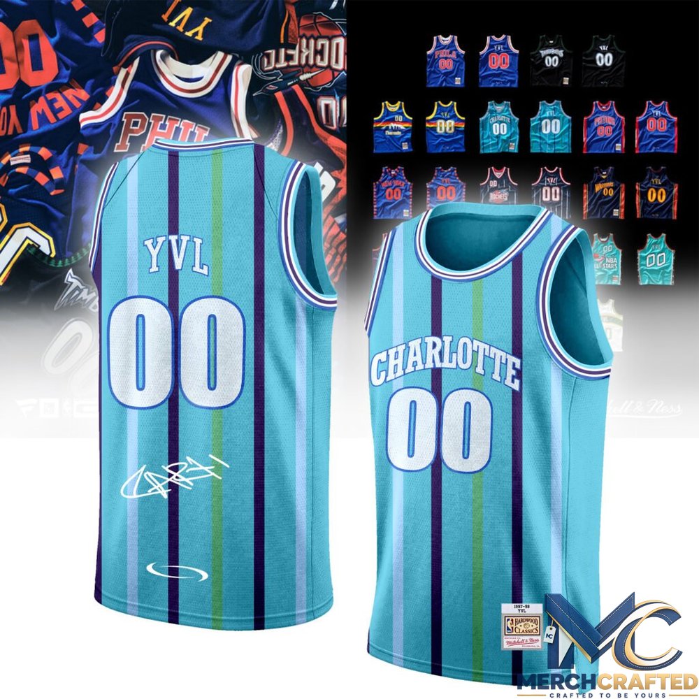 Charlotte Hornets Hardwood Classics Teal Basketball Jersey