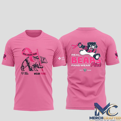 Chicago Bears Real Fans Wear Pink 2026 T-Shirt Breast Cancer Awareness Tee