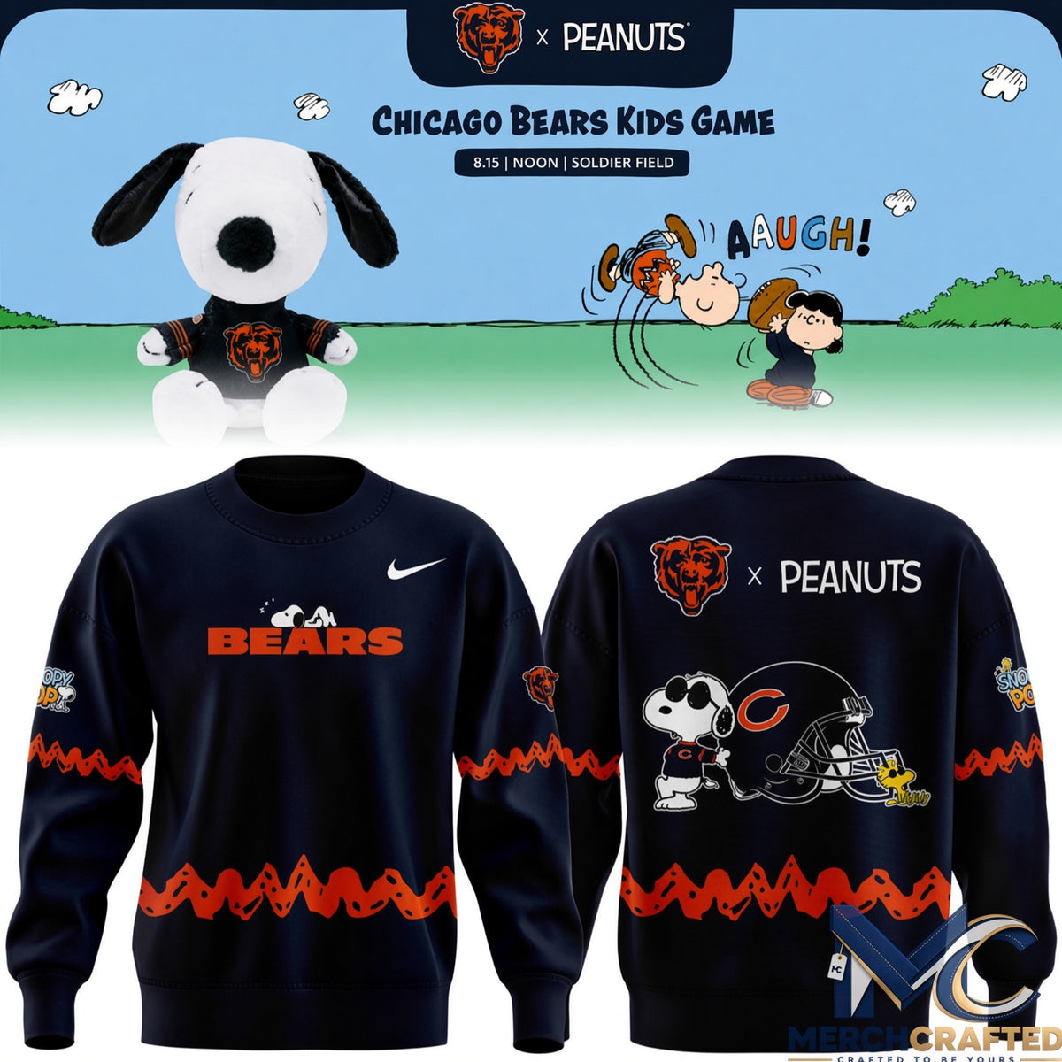 Chicago Bears x Peanuts Kids Game 2026 Special Sweatshirt