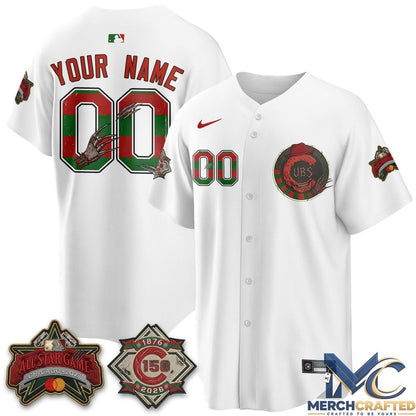 Chicago Cubs A Nightmare on Wrigley Field Edition Vapor Custom Jersey